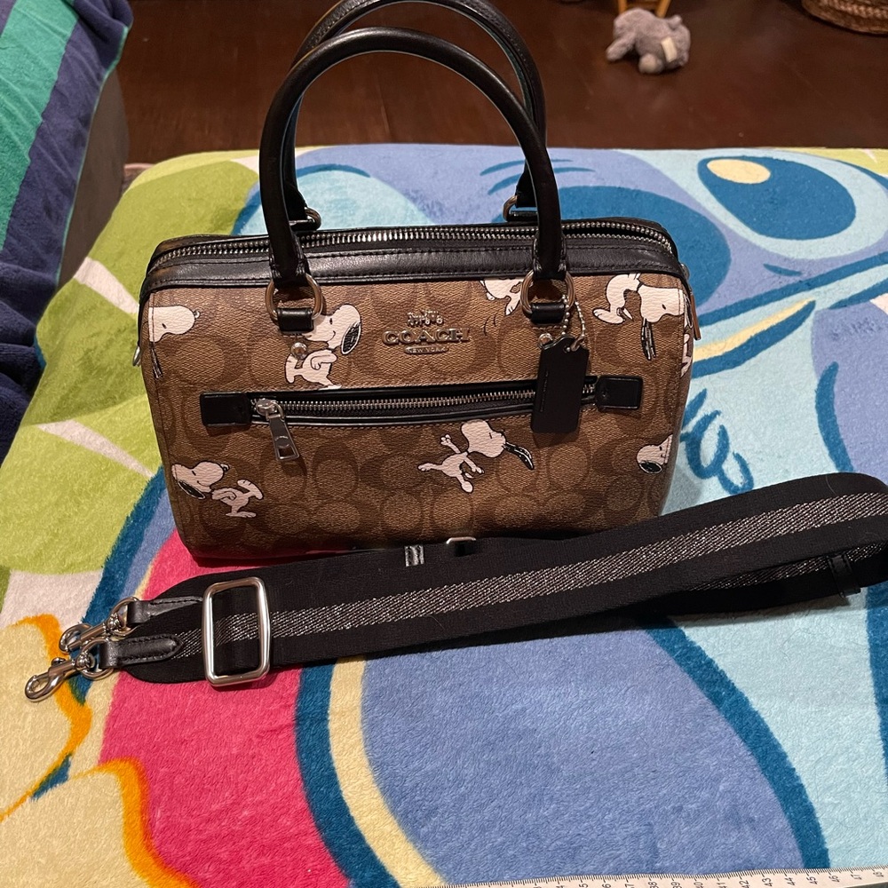 Coach Brown and Black Snoopy Satchel - Picture 2 of 12